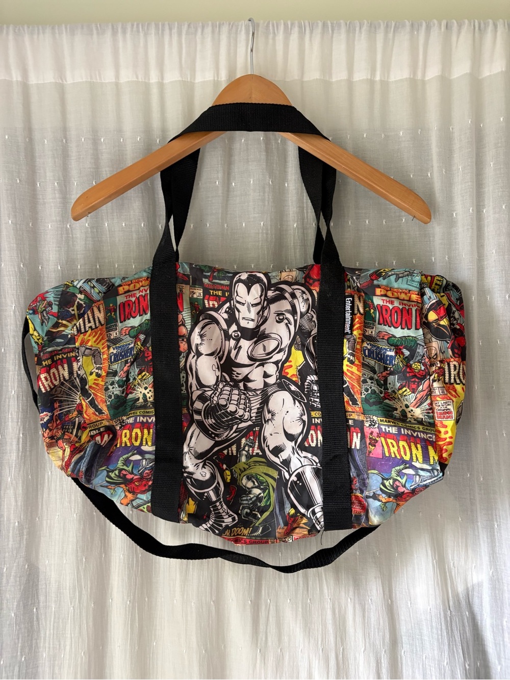 Iron Man Comic Print Travel Duffel Bag Retro